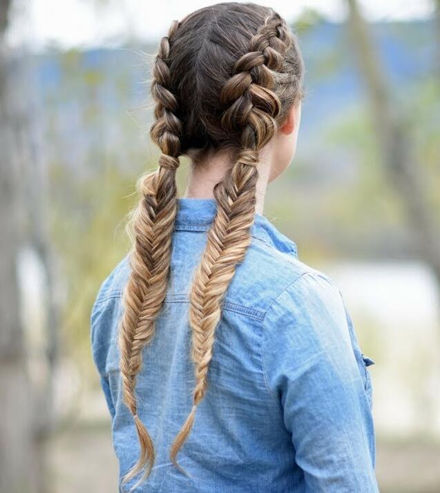 Two Fishtail Plaits