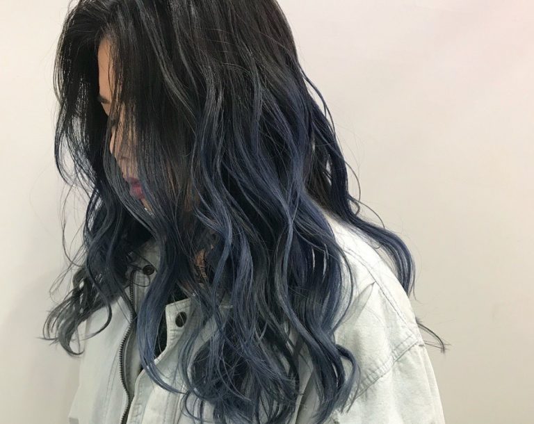 dark metallic blue hair
