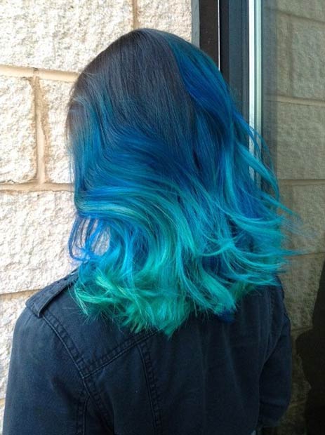 Natural Blue Ombre Hair