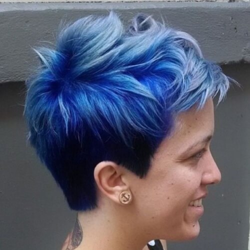 Ombre Blue Undercut