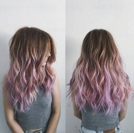 brown hair with purple ombre