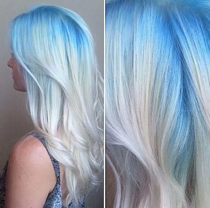Powder Blue Ombre Highlights