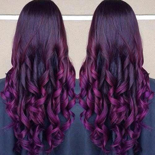 Purple Burgundy Curls