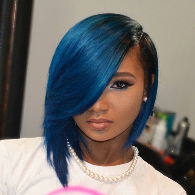 Soft Blue Short-shaved Bob