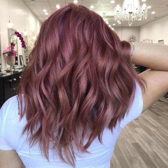 Rose Gold Layered Hair