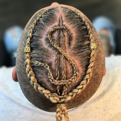 Dollar sign cornrow