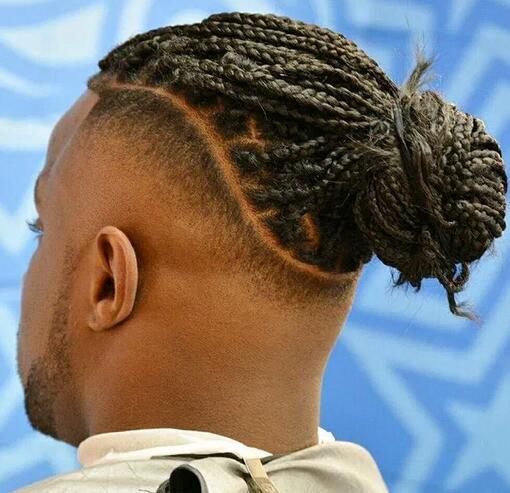 Half cornrow hairstyle