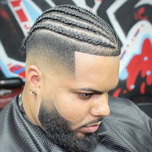 Shaved Detailing Cornrows Haircut