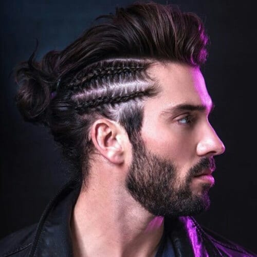 Side cornrow hairstyle