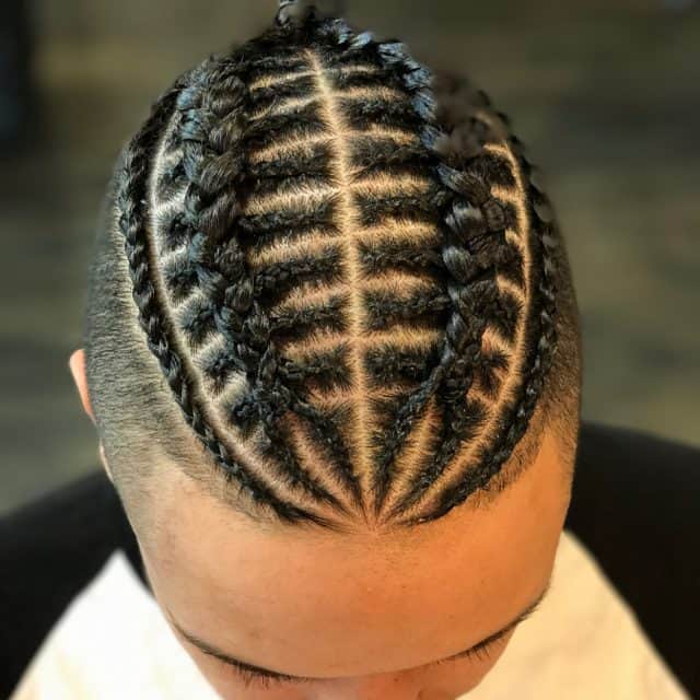 Small and big cornrow hairstyle