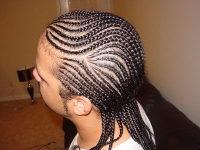 Small cornrow hairstyle for men