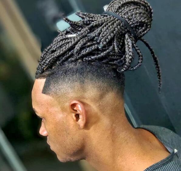 Box Braids with Fade