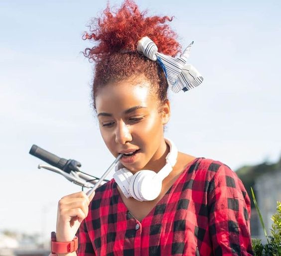 Ponytail with Red Highlights