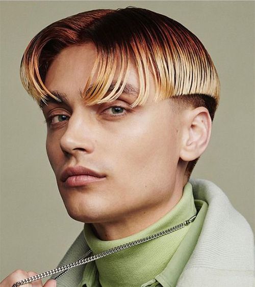 Short Blonde Curtain Haircut