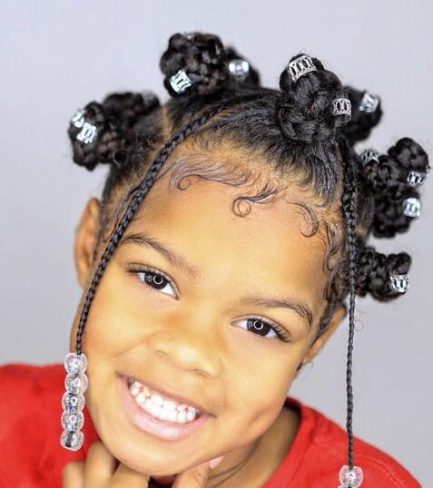 Bantu Knots Braids For Kids