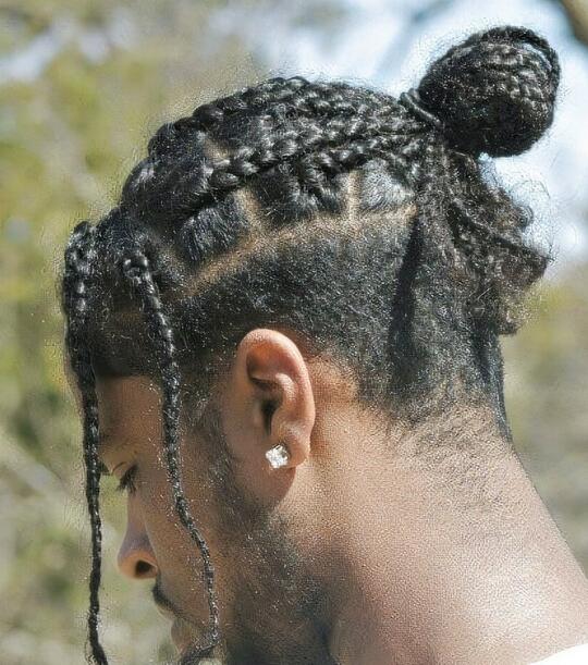 Cornrows with Top Knot