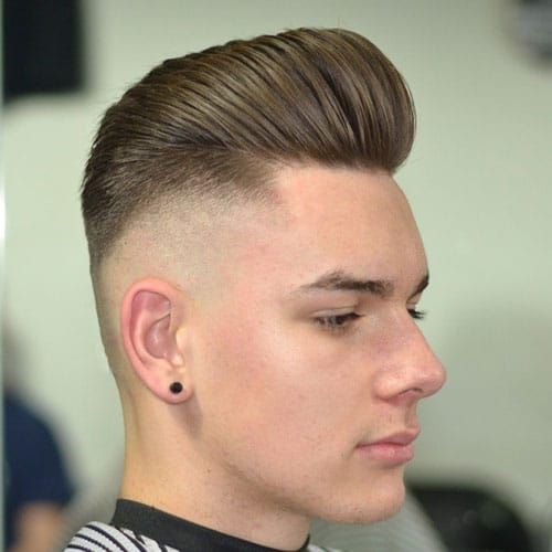 Bald Fade with Pompadour