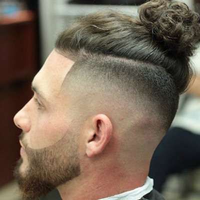 Long Hair on Top with Bald Fade