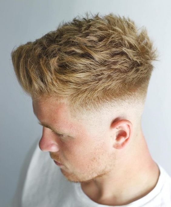 Messy Blonde Fade Haircut