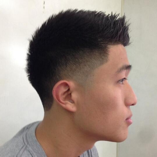 Short and Spiky Asian Men Haircut