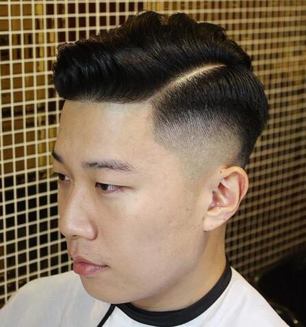 Side Part with Wavy Fade