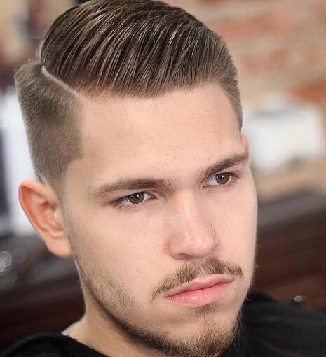 A Side Part Taper Haircut