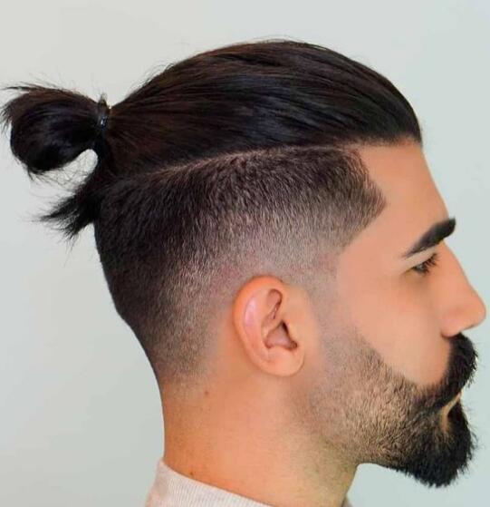 Low Taper Fade and a Man Bun