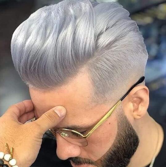 Low Taper Fade on Gray Hair