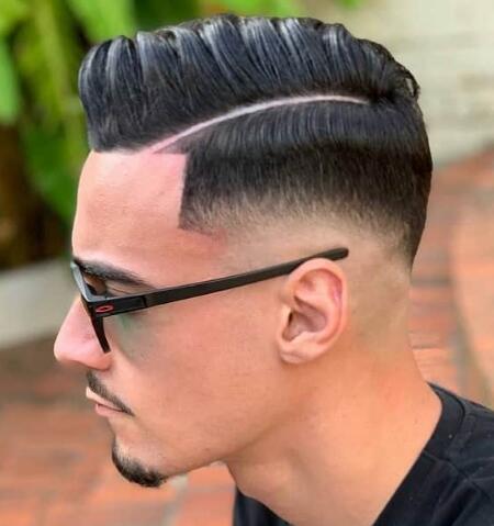 Low Taper Fade with Hard Part