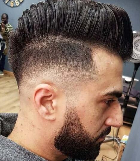 Pompadour Hairstyle and Low Taper Fade