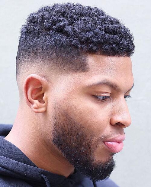 Low Fade With Curls Hairstyle