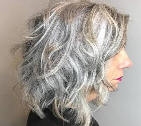 Grey Curl Shaggy Style