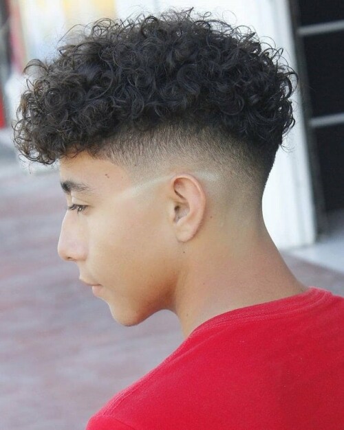 Curly Top Mid-Taper Fade