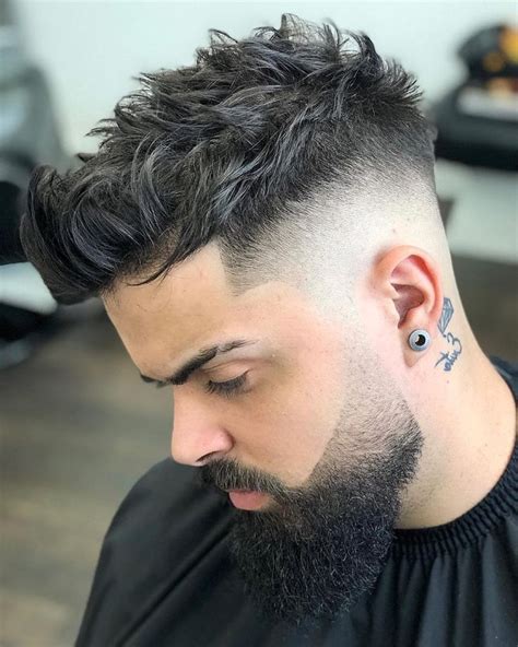 Messy Quiff + Gradient Top + Disconnected Beard - Men's Haircut - Pctr UP